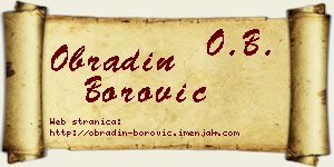 Obradin Borović vizit kartica